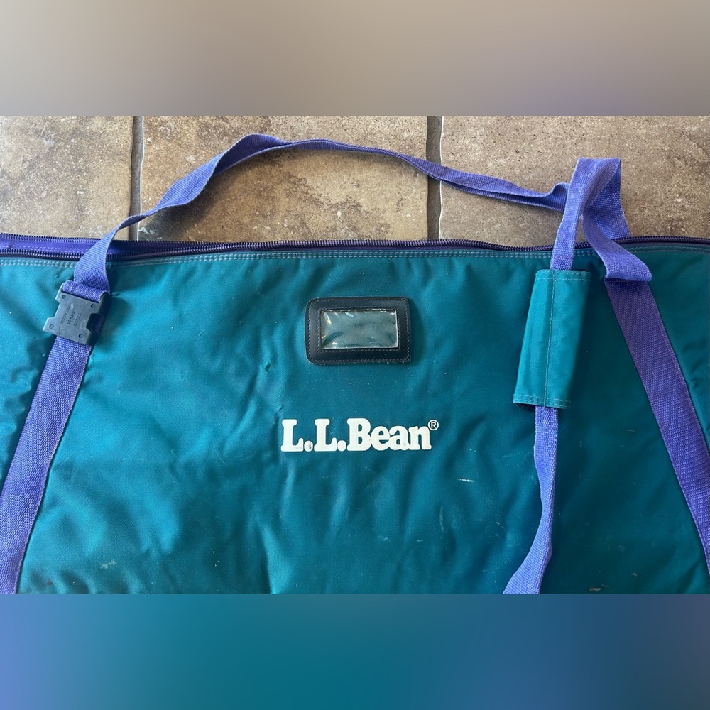 Vintage LL Bean Ski Bag Green Purple 213cm Long - Picture 4 of 13